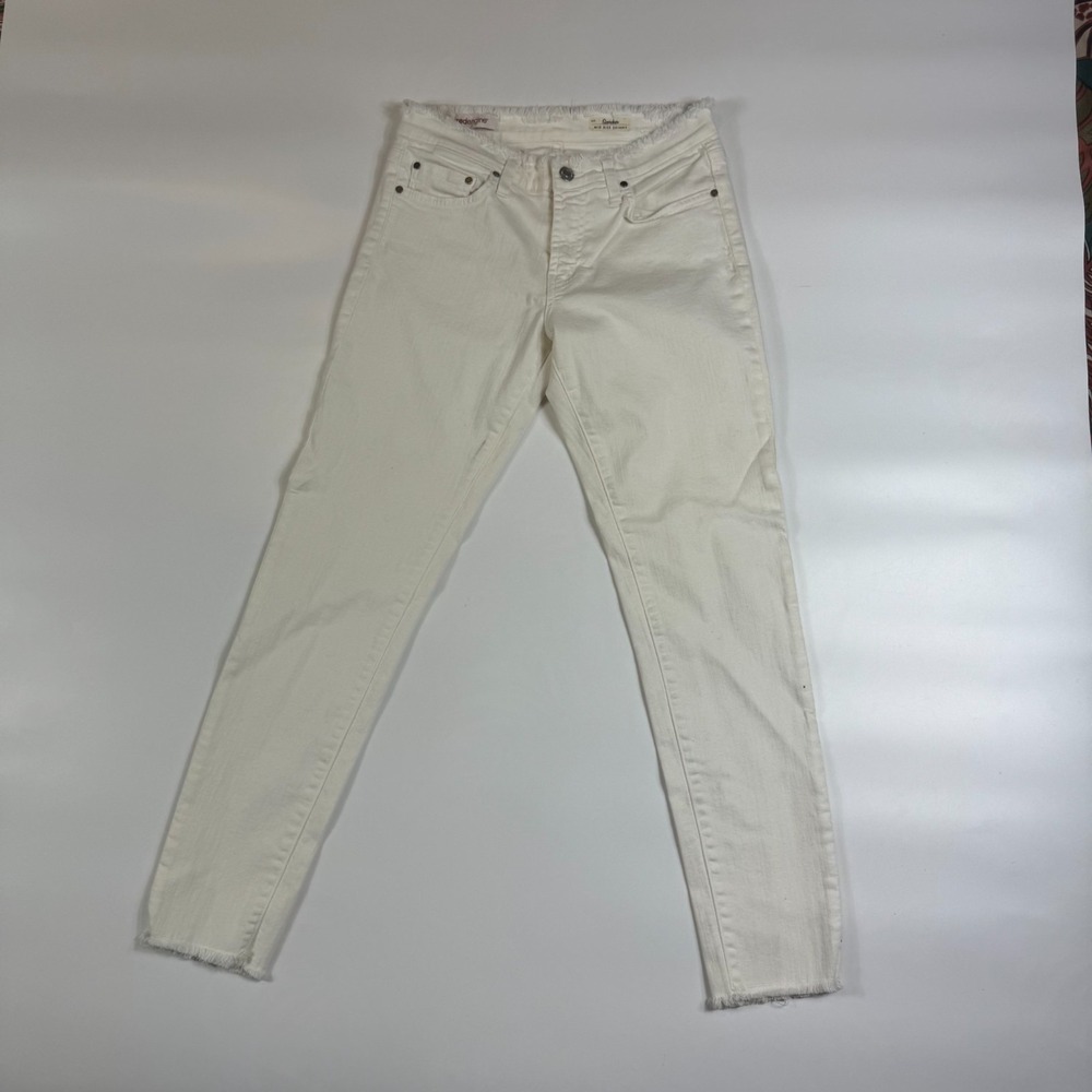 Red Engine Jeans Womens‎ 27 White Raw Wist Scorcher Super Mid Rise Skinny Leg